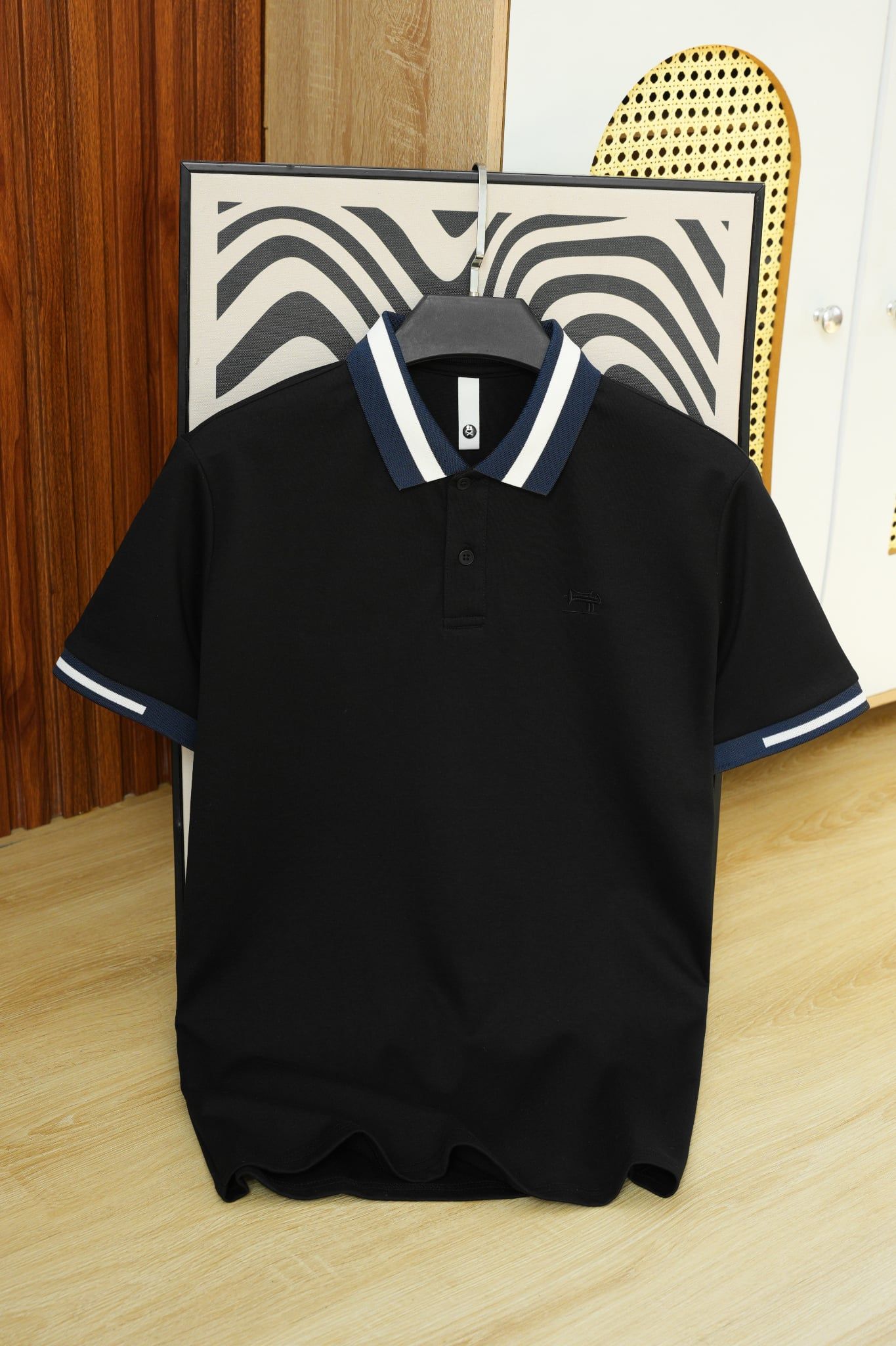 ÁO THUN POLO VIỀN ĐEN - P004275