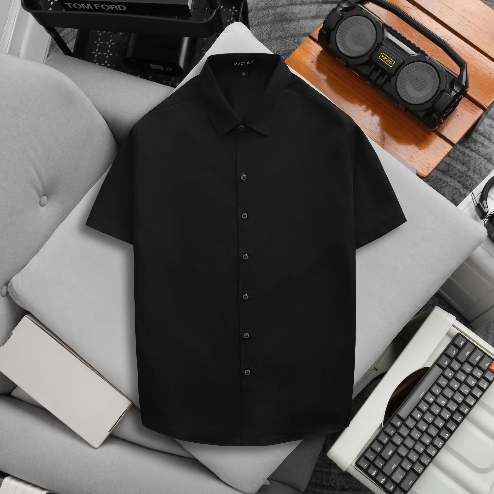 ÁO SƠ MI NAM TAY NGẮN LỤA TRƠN