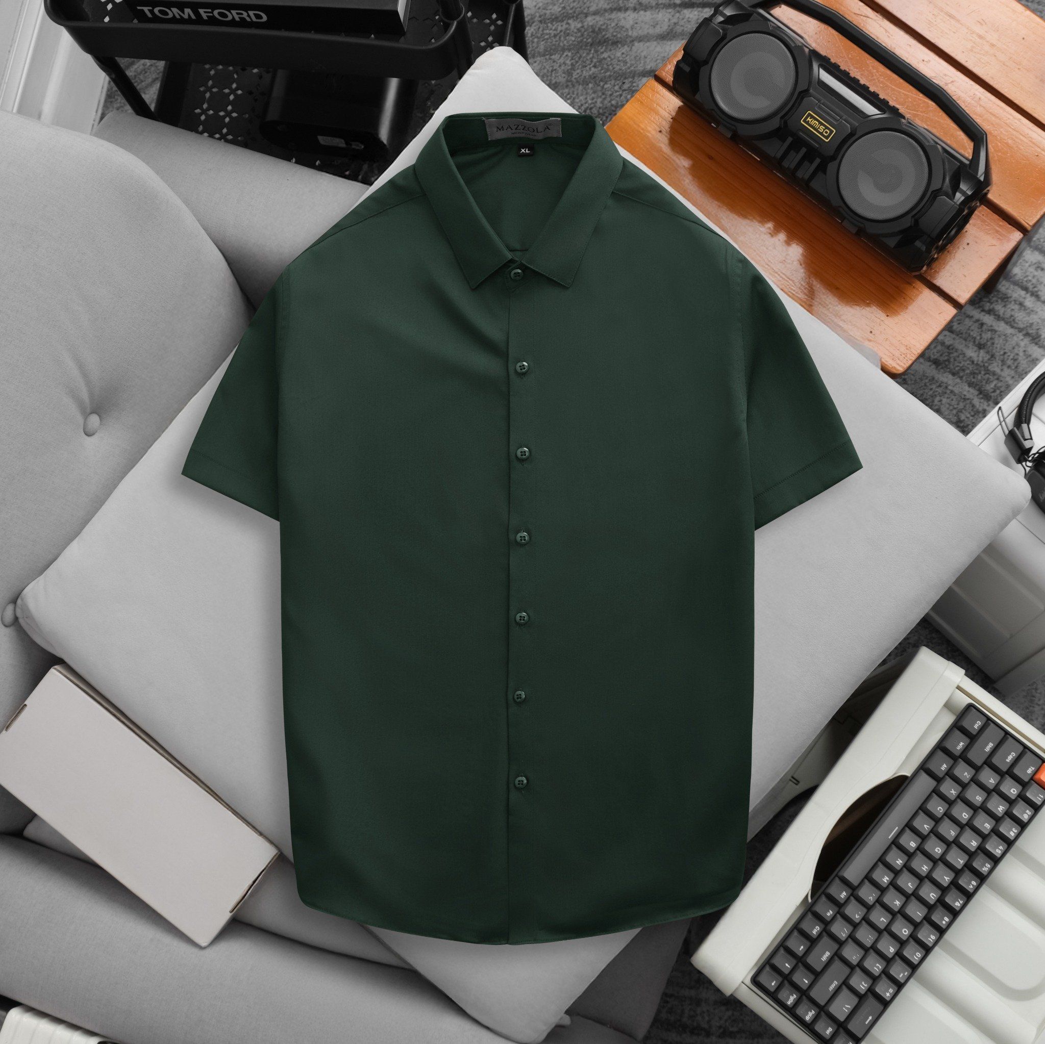 ÁO SƠ MI NAM TAY NGẮN LỤA TRƠN