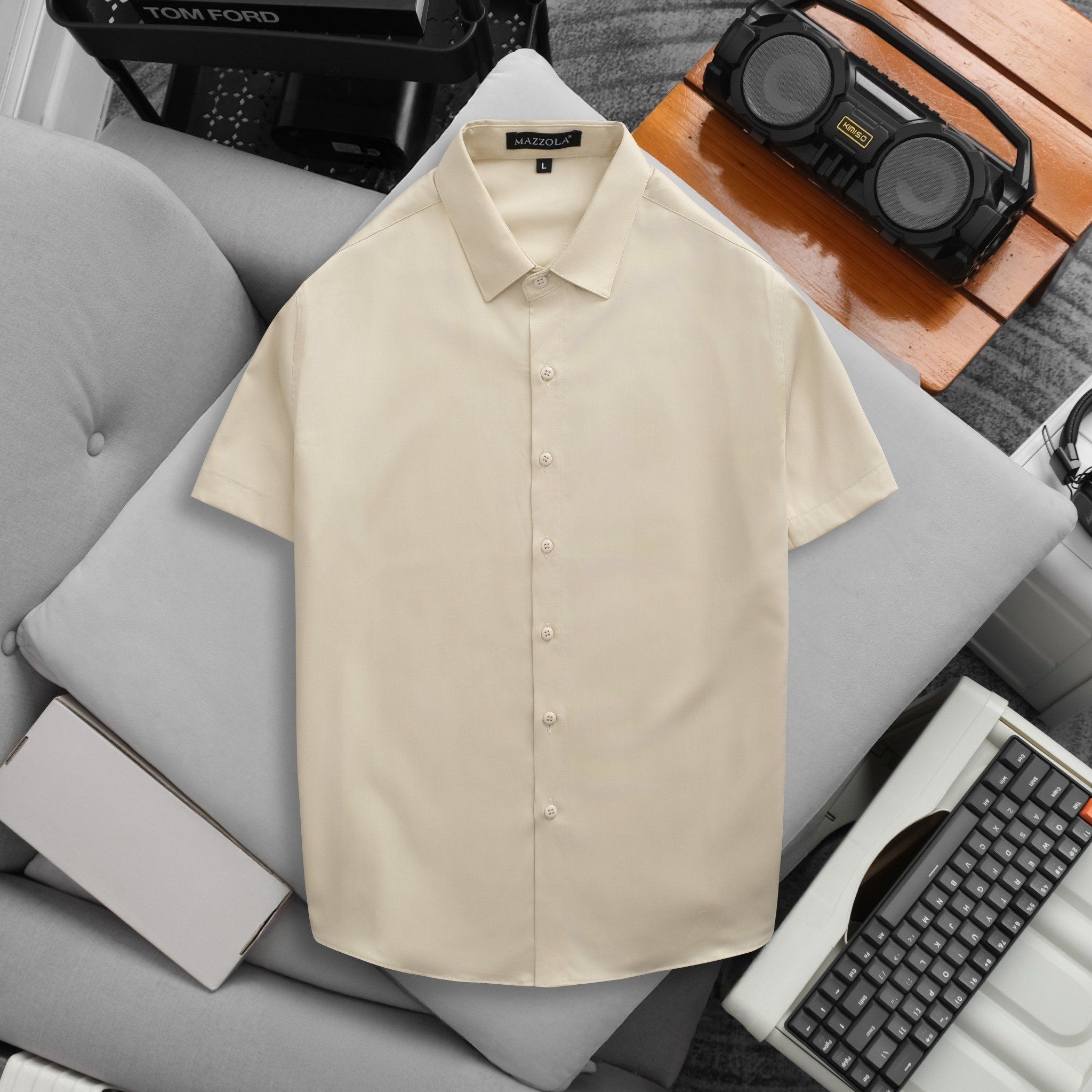 ÁO SƠ MI NAM TAY NGẮN LỤA TRƠN