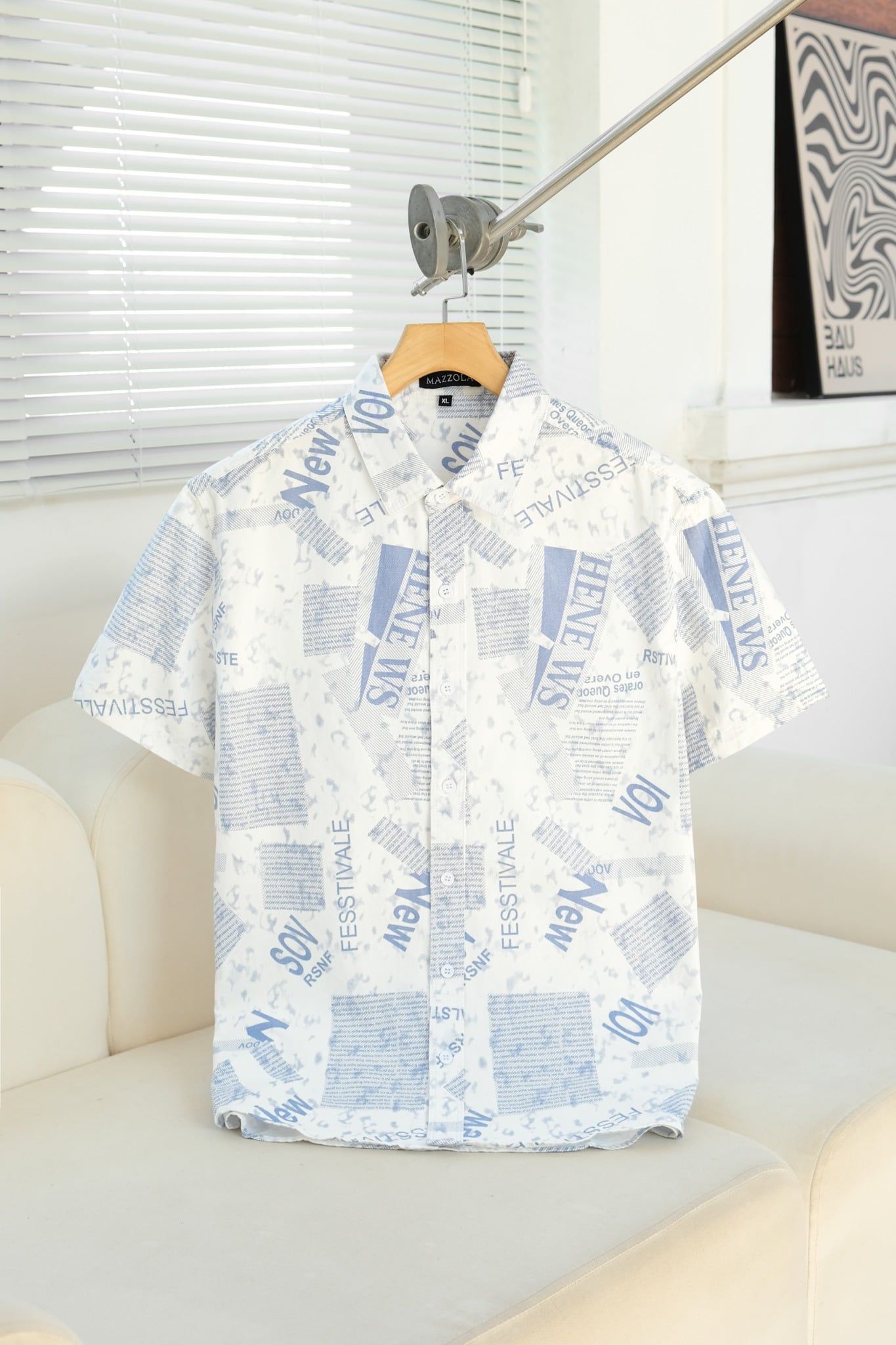 ÁO SƠ MI NAM TAY NGẮN HỌA TIẾT- T003726