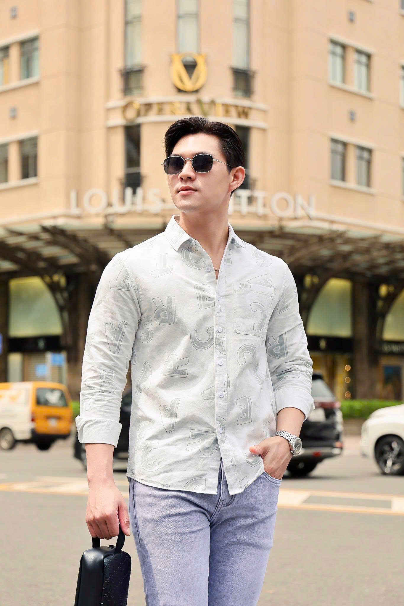 ÁO SƠ MI NAM TAY DÀI HỌA TIẾT TRẮNG - T003550