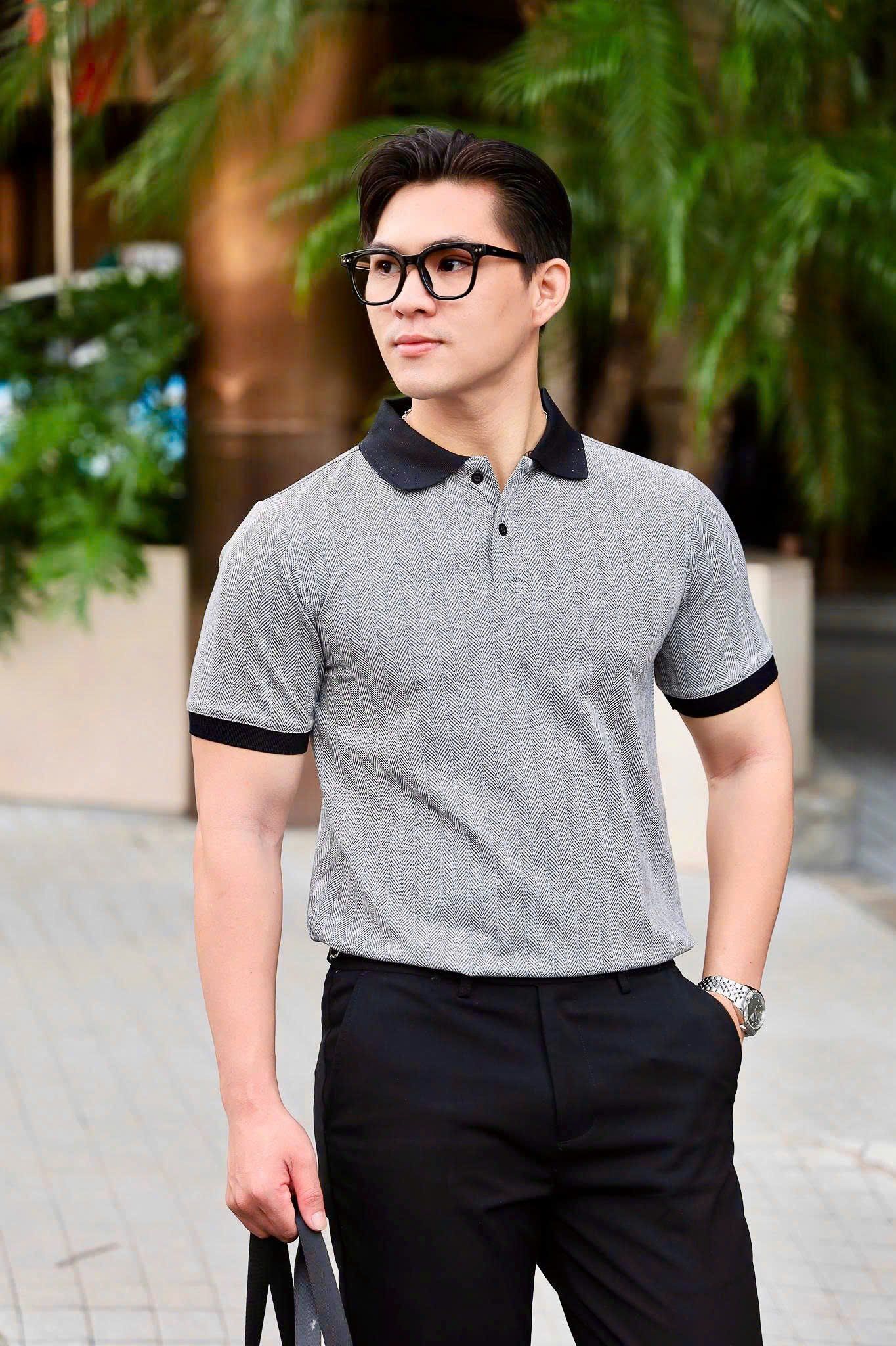 ÁO THUN POLO DỆT XÁM NHAT- VH003887