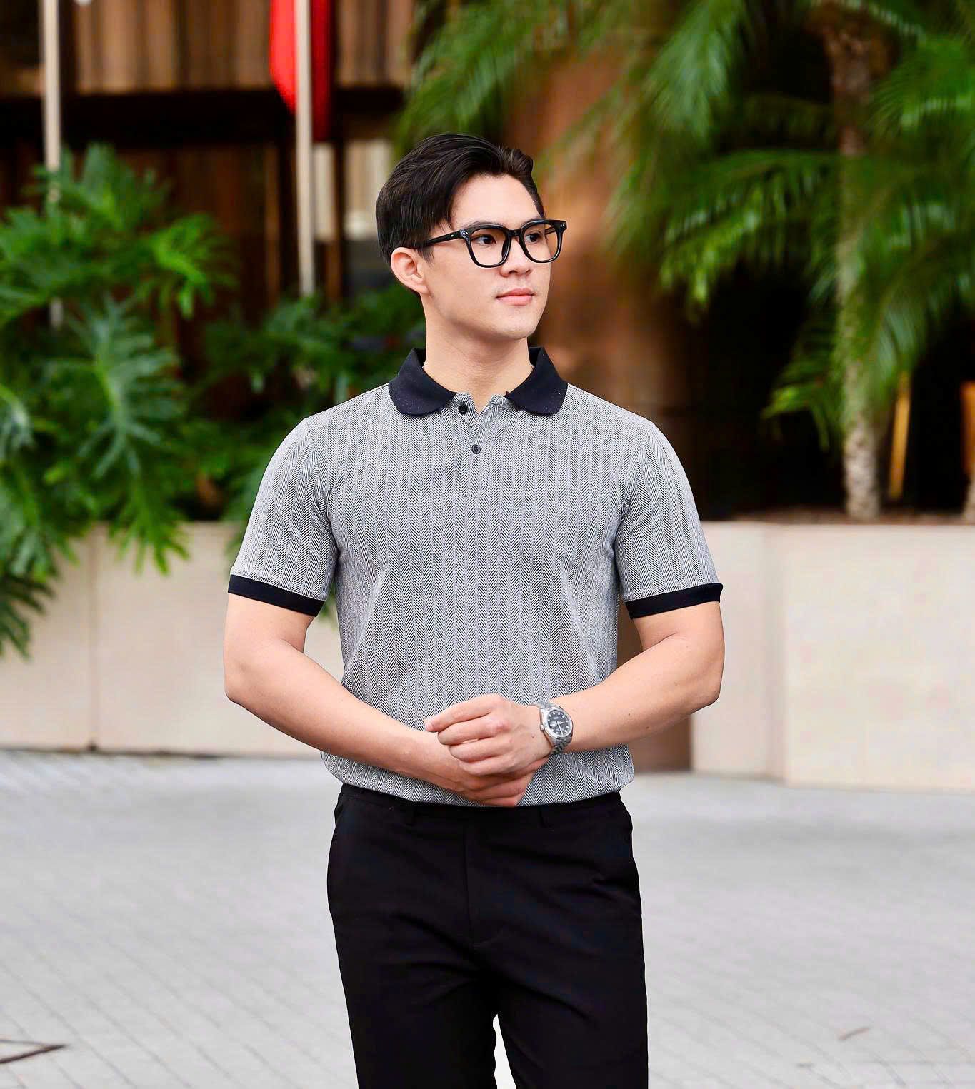 ÁO THUN POLO DỆT XÁM NHAT- VH003887