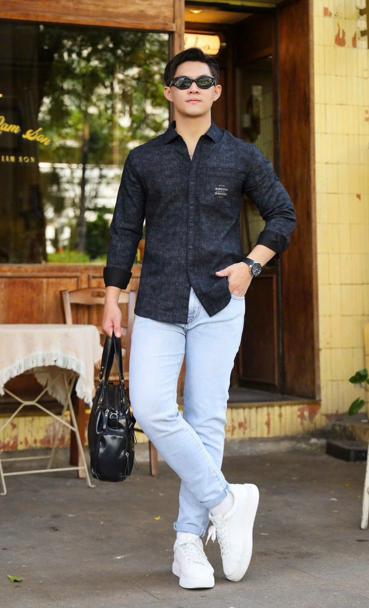 ÁO SƠ MI NAM TAY DÀI HỌA TIẾT - T003561