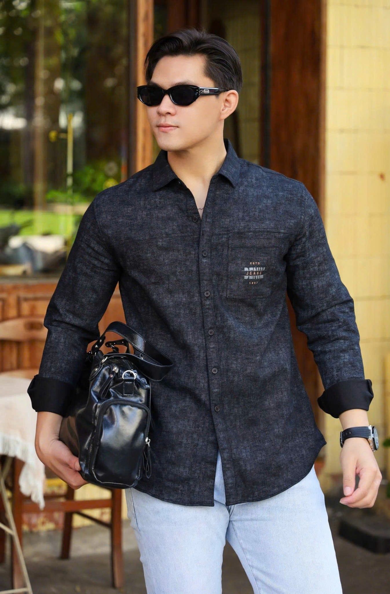 ÁO SƠ MI NAM TAY DÀI HỌA TIẾT - T003561