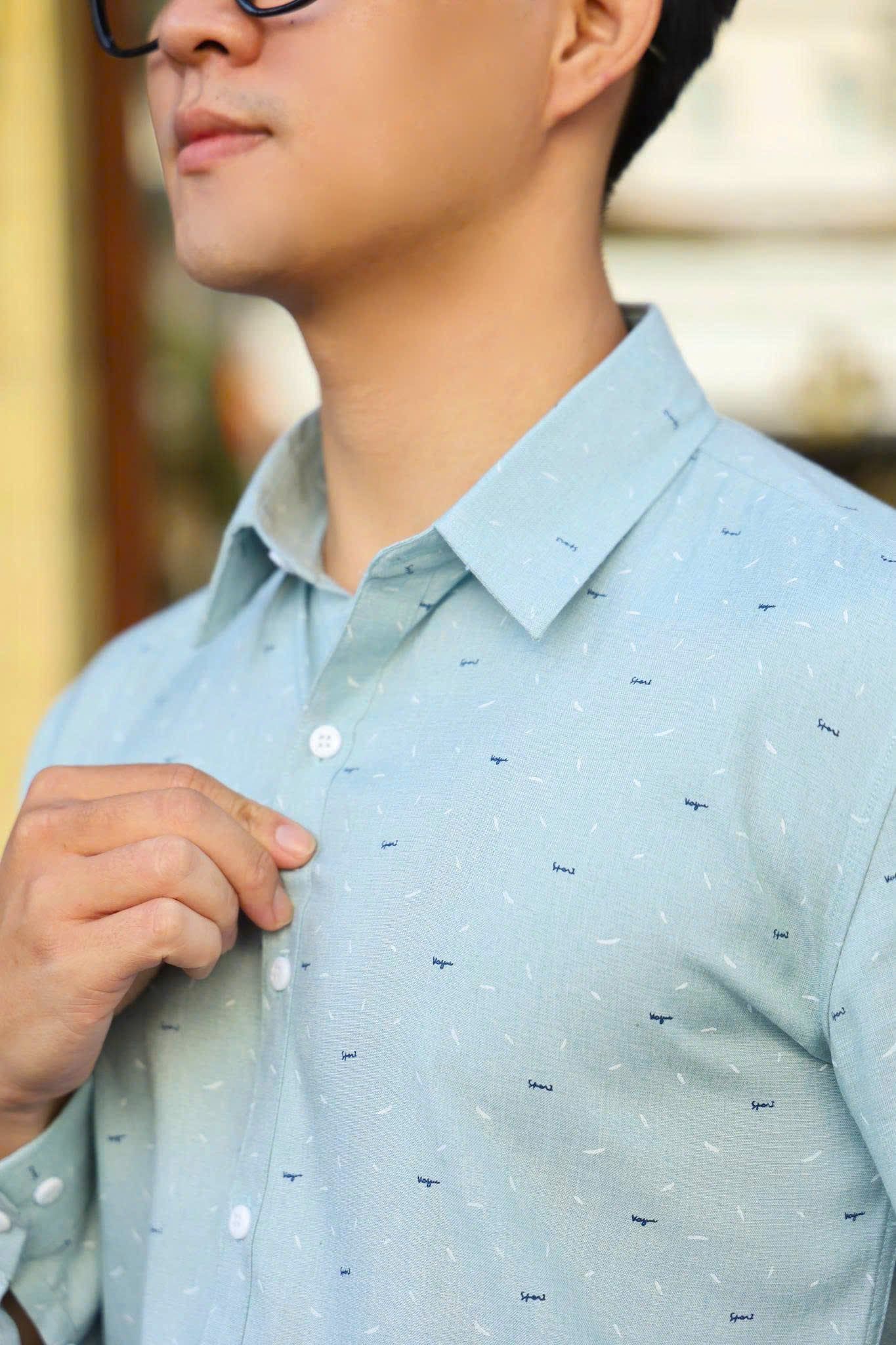 ÁO SƠ MI NAM TAY DÀI HỌA TIẾT - HS002006