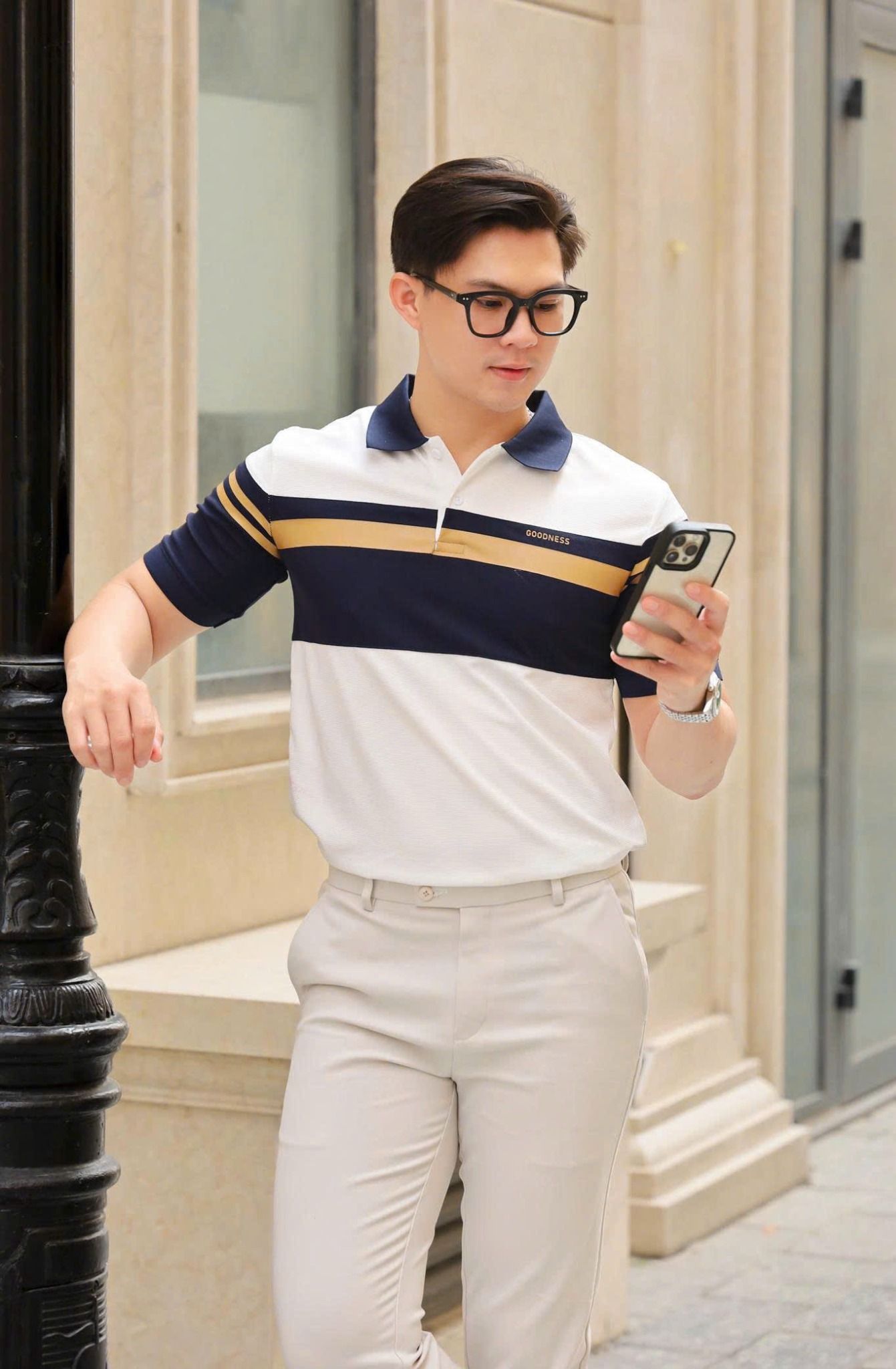 ÁO THUN POLO PHỐI NGỰC - H003628