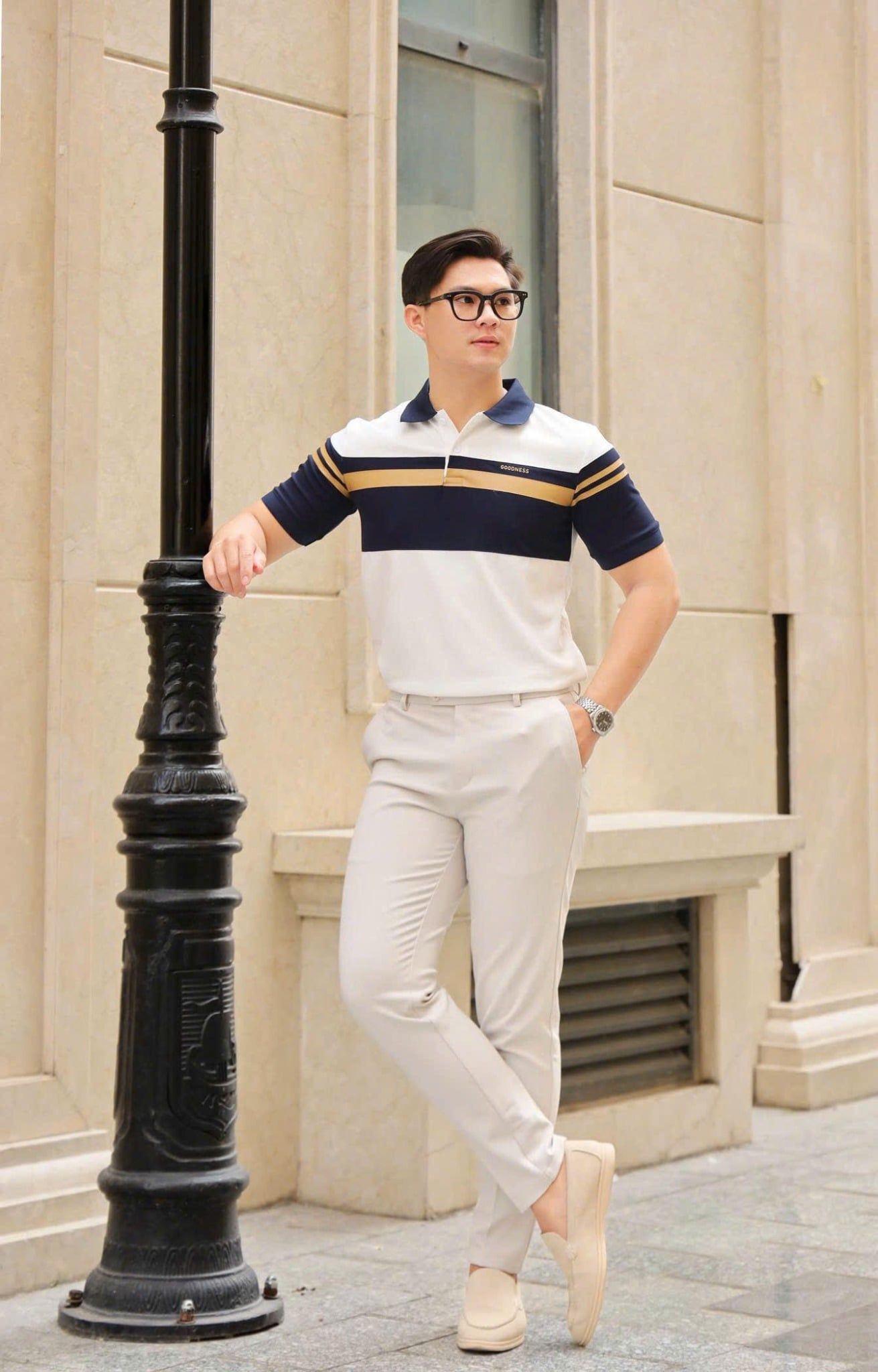 ÁO THUN POLO PHỐI NGỰC - H003628