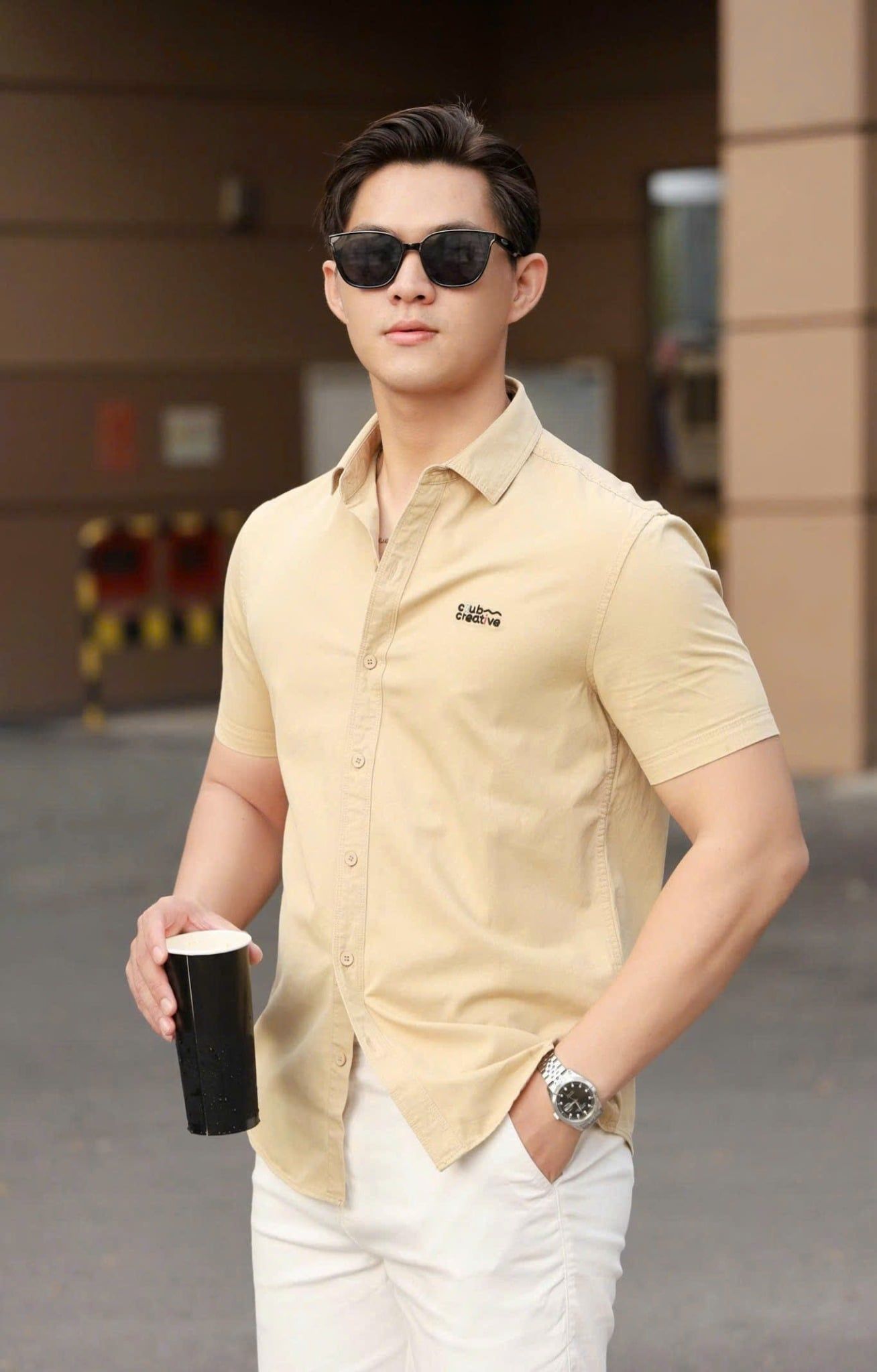 ÁO SƠ MI NAM TAY NGẮN THÊU T003555