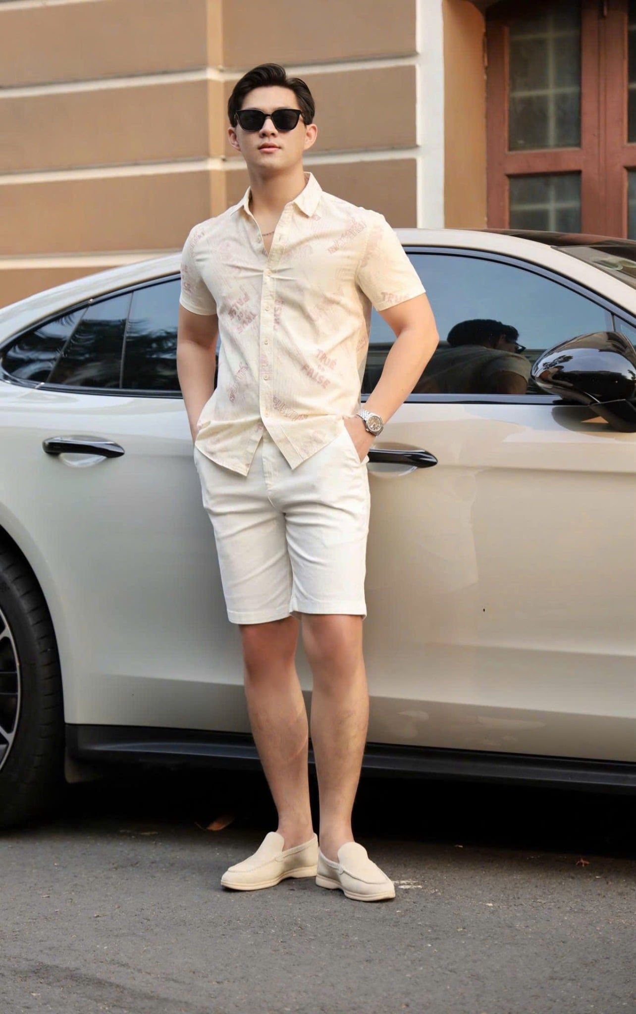 ÁO SƠ MI NAM TAY NGẮN HỌA TIẾT T003535