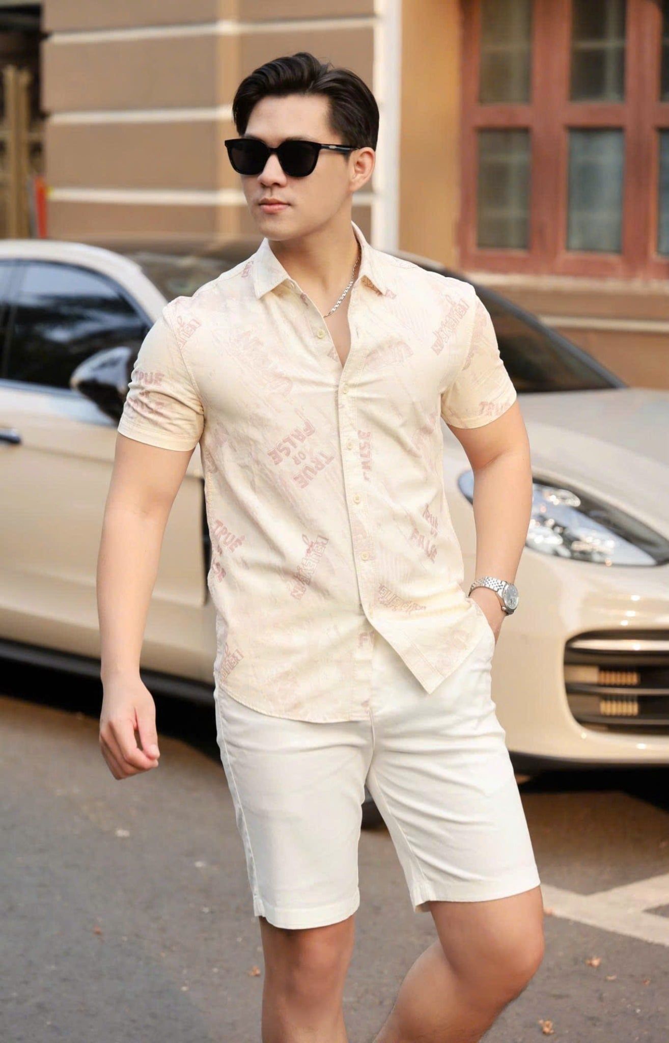 ÁO SƠ MI NAM TAY NGẮN HỌA TIẾT T003535