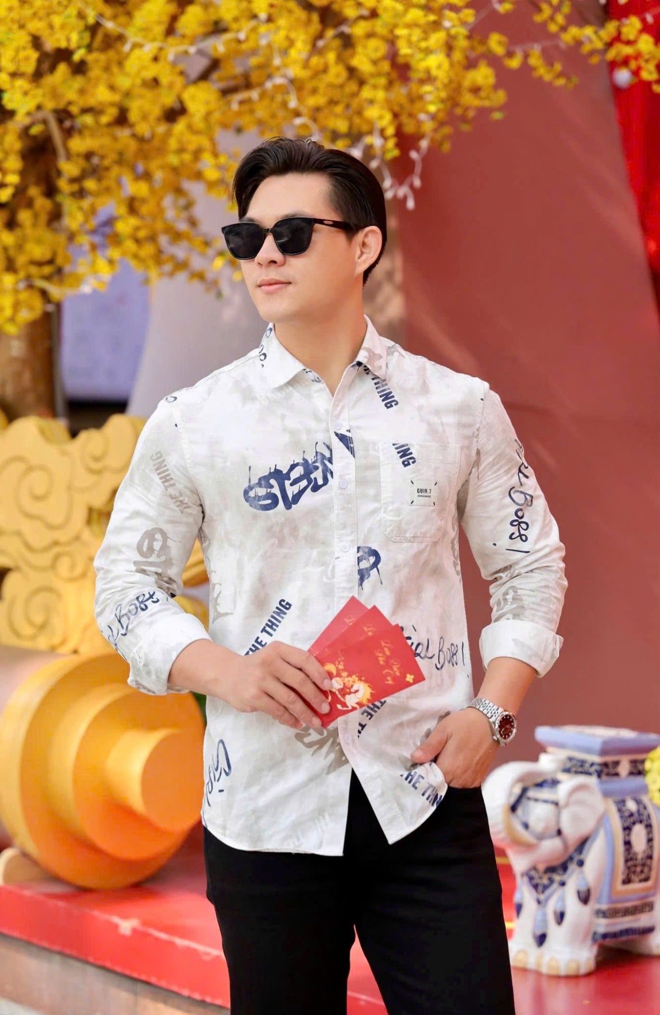 ÁO SƠ MI NAM TAY DÀI HỌA TIẾT - T003559