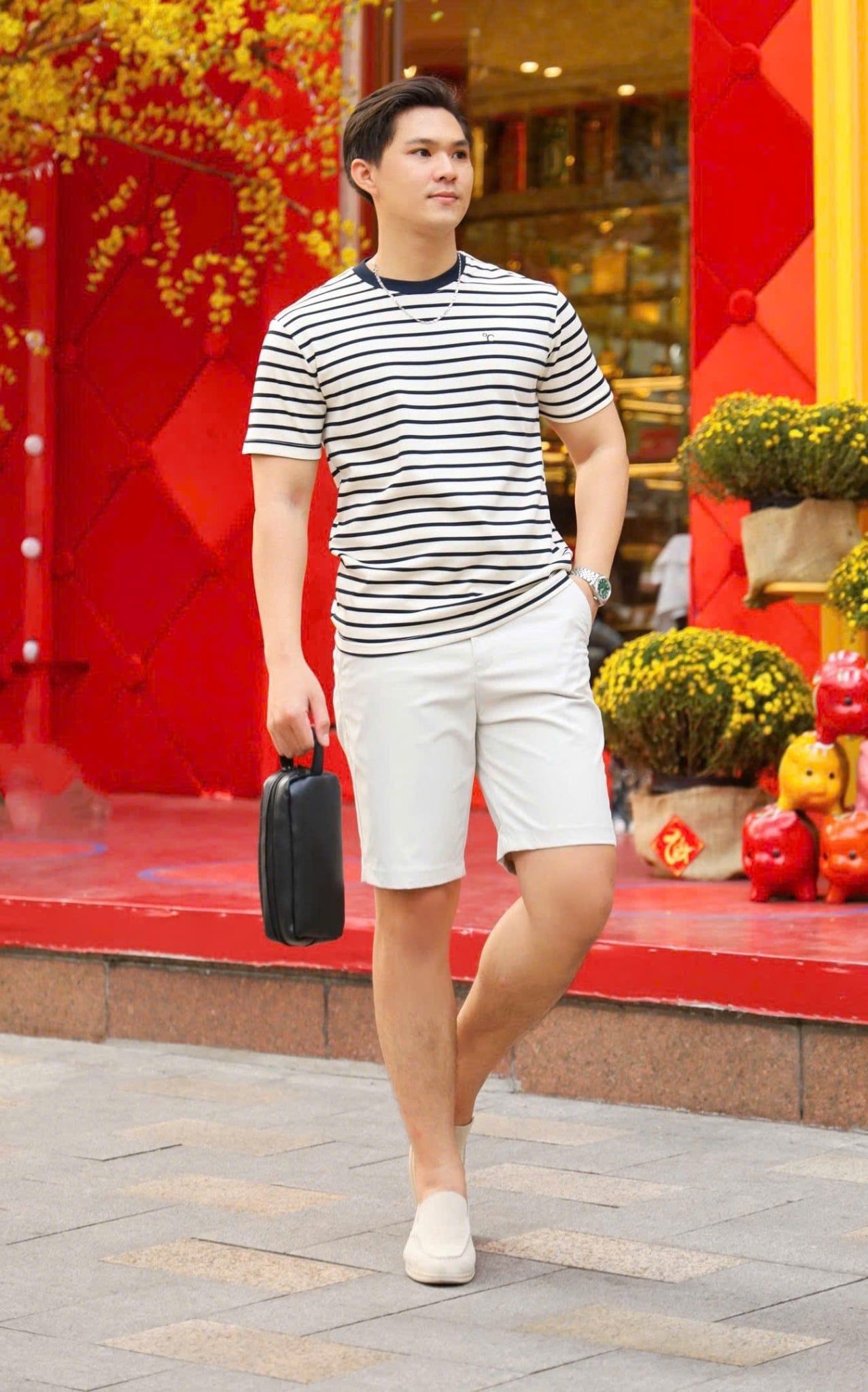 ÁO THUN CỔ TRÒN SỌC NGANG - P004145