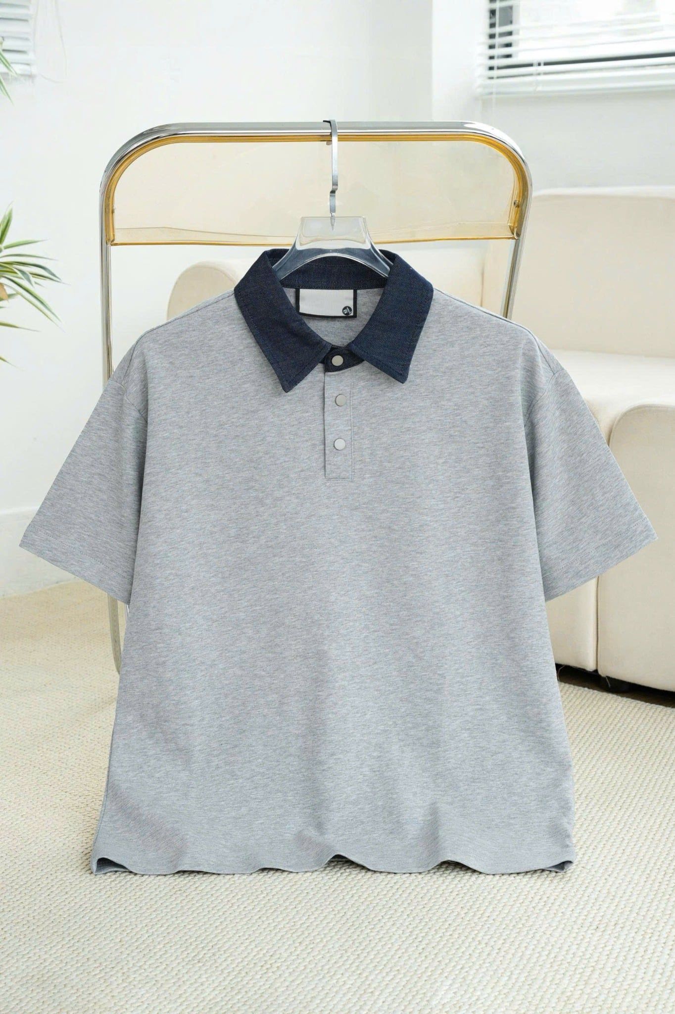 ÁO THUN POLO PHỐI CỔ DENIM - ZOE002000