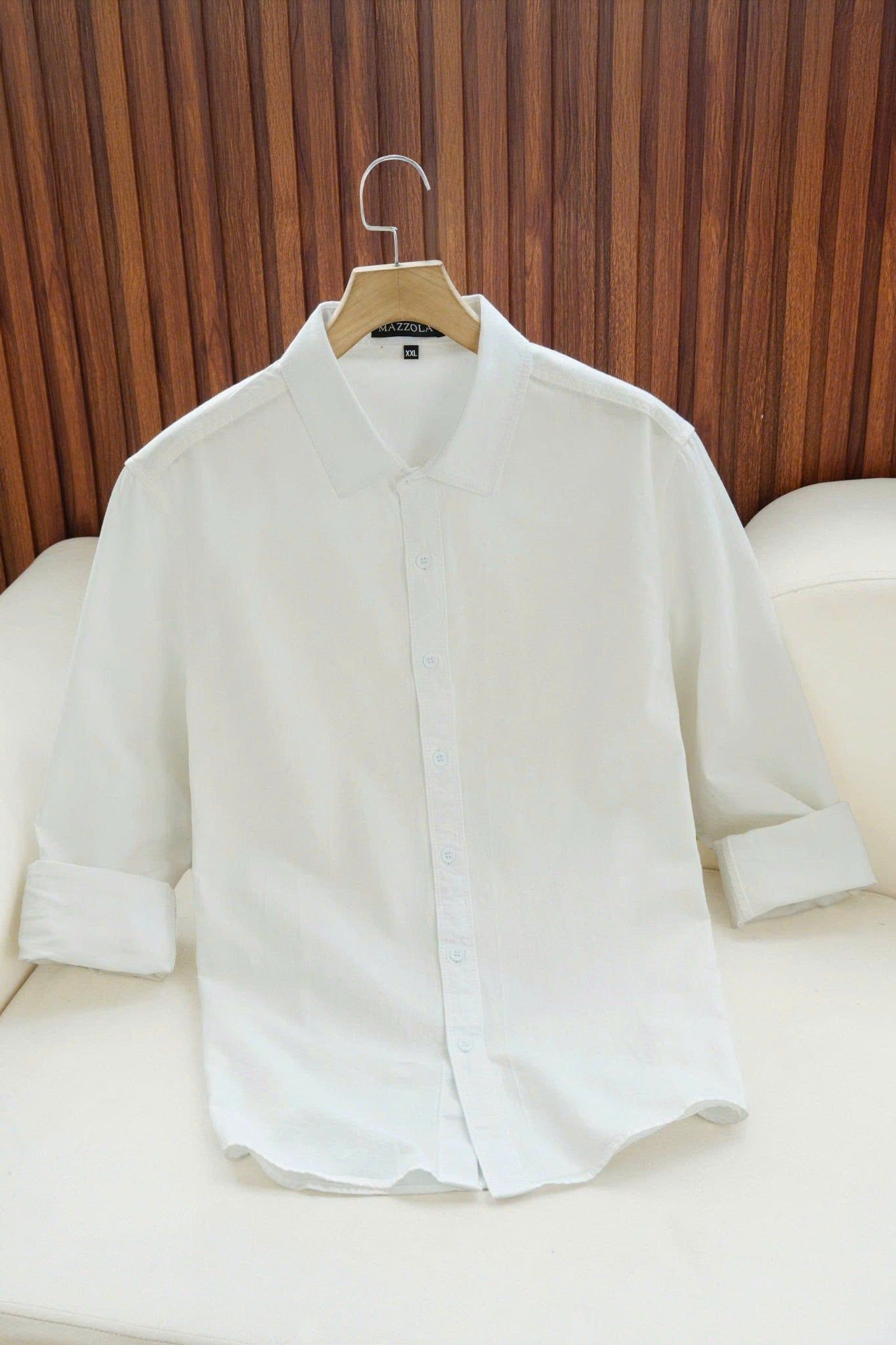 ÁO SƠ MI NAM TAY DÀI MÀU TRẮNG TRƠN - T003718