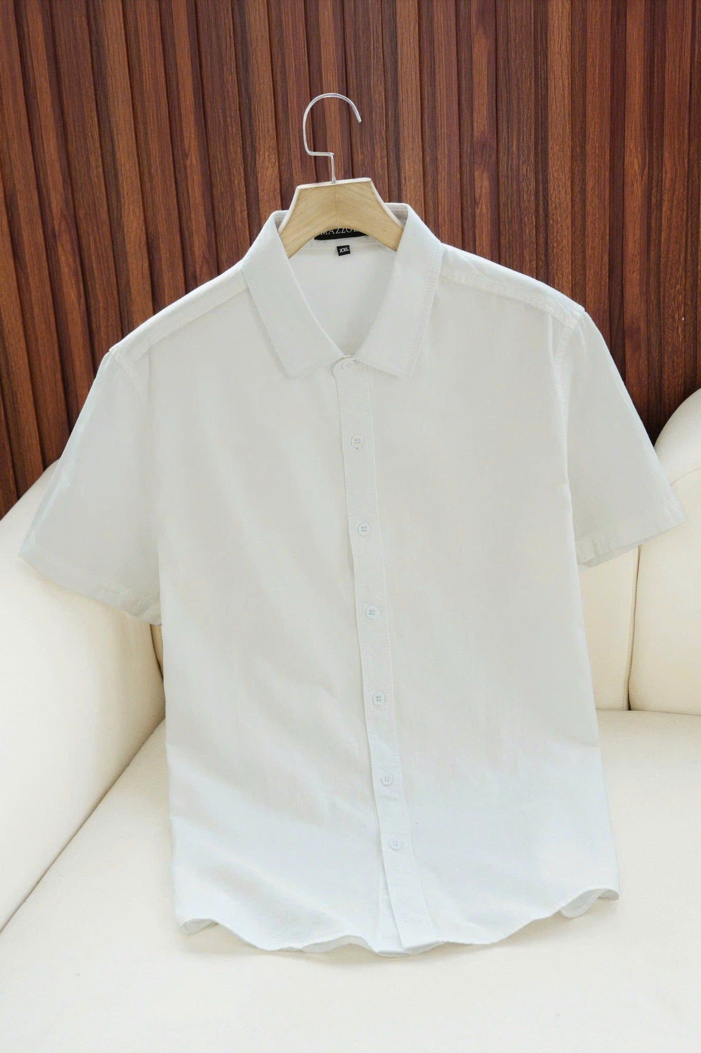 ÁO SƠ MI NAM TAY NGẮN TRẮNG TRƠN - T003719