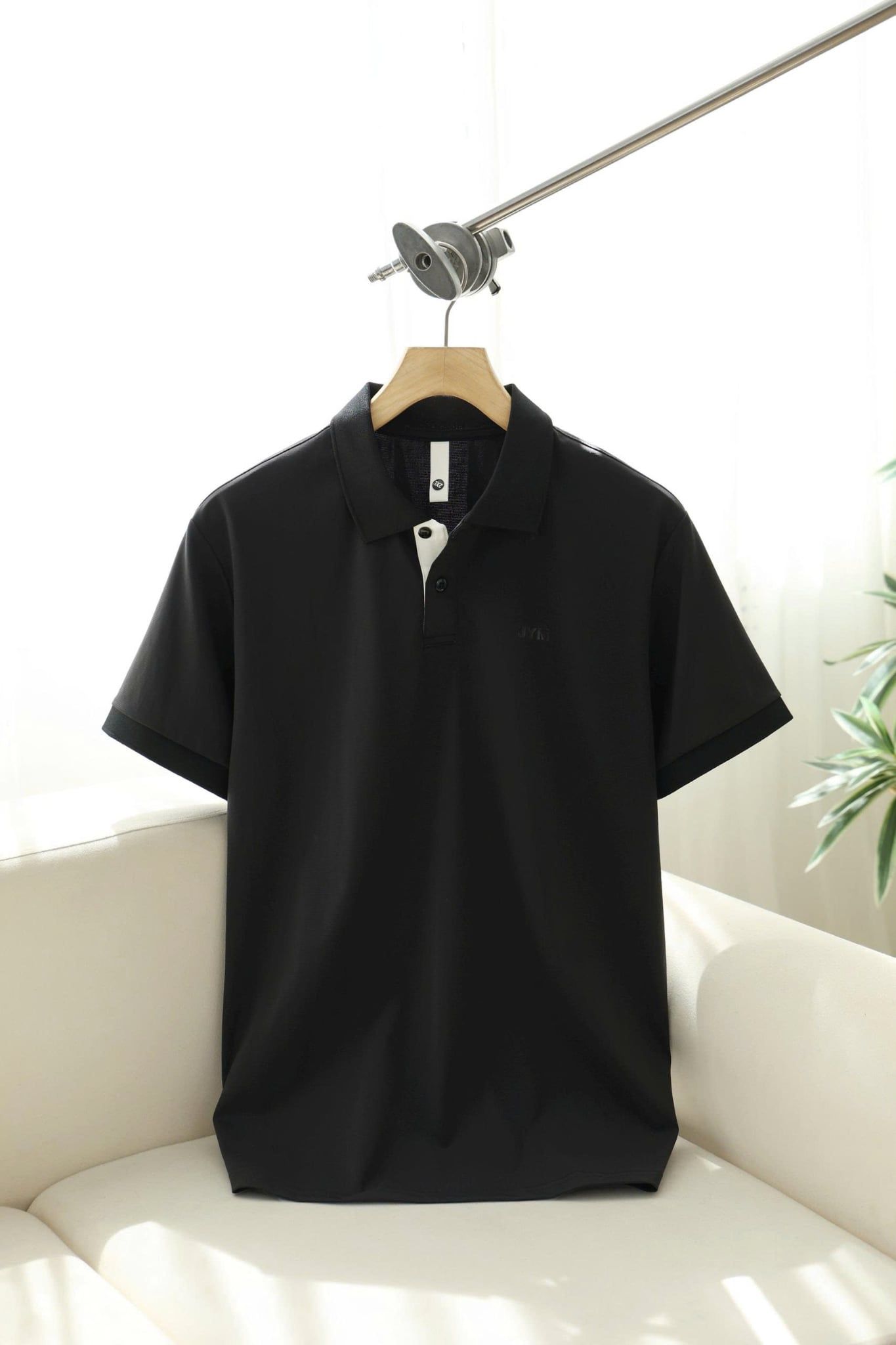 ÁO THUN POLO LỤA LẠNH ĐEN- P004268