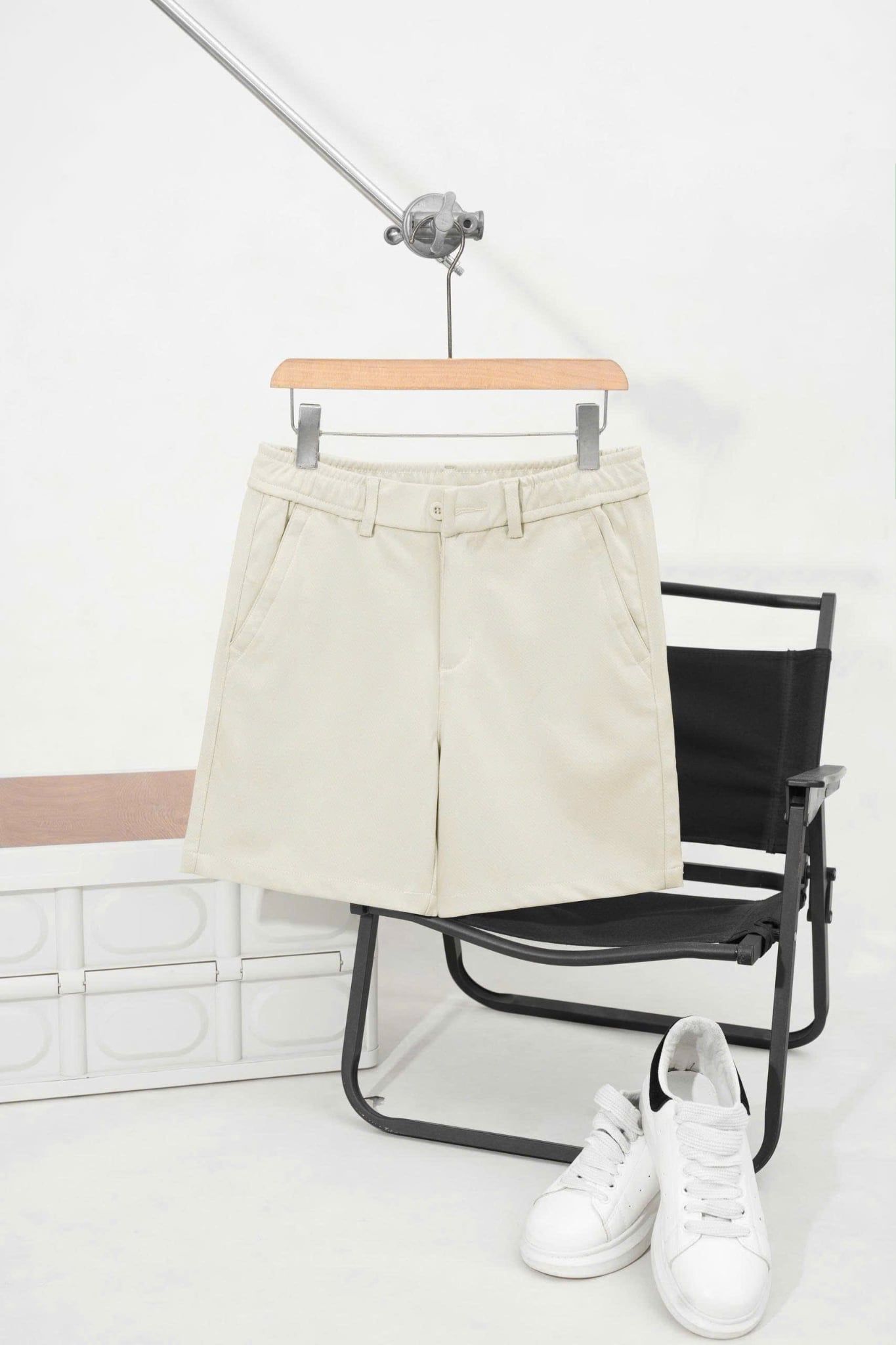 QUẦN SHORT THUN TRẮNG KEM - P004279