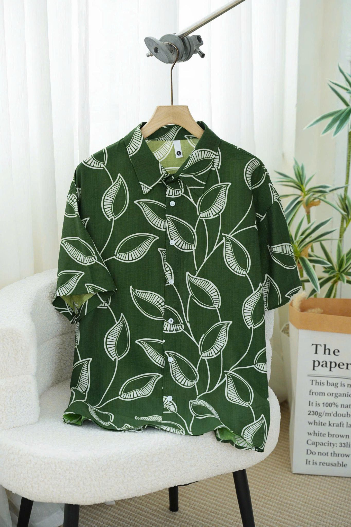 ÁO SƠ MI NAM TAY NGẮN HỌA TIẾT- JC002005