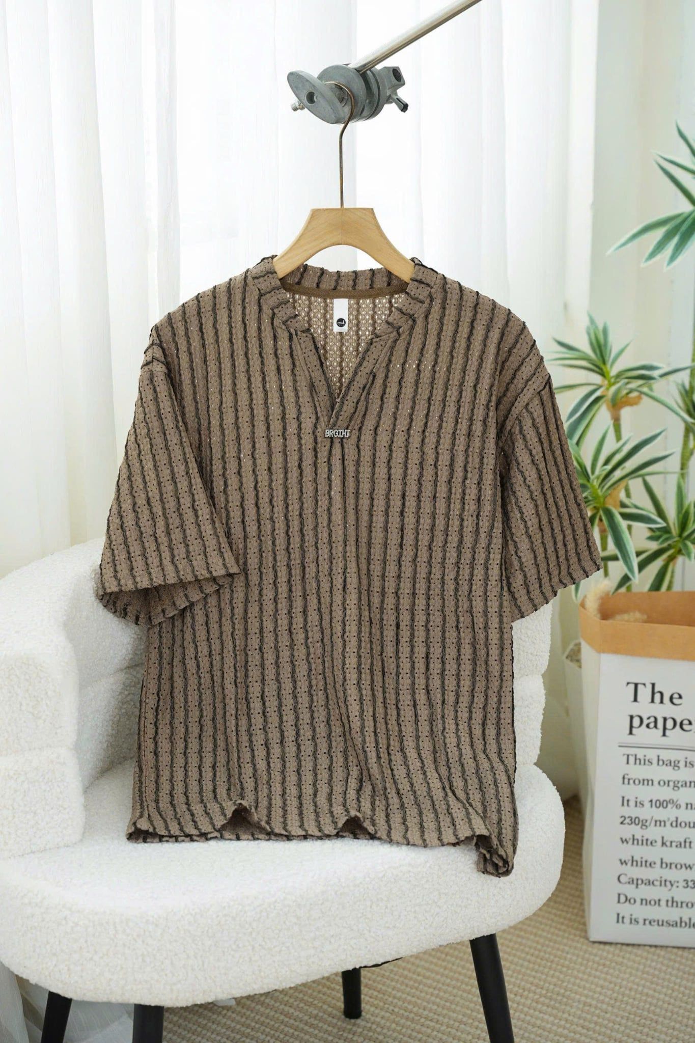 ÁO THUN CỔ TRÒN TIM NÂU - XSL002005