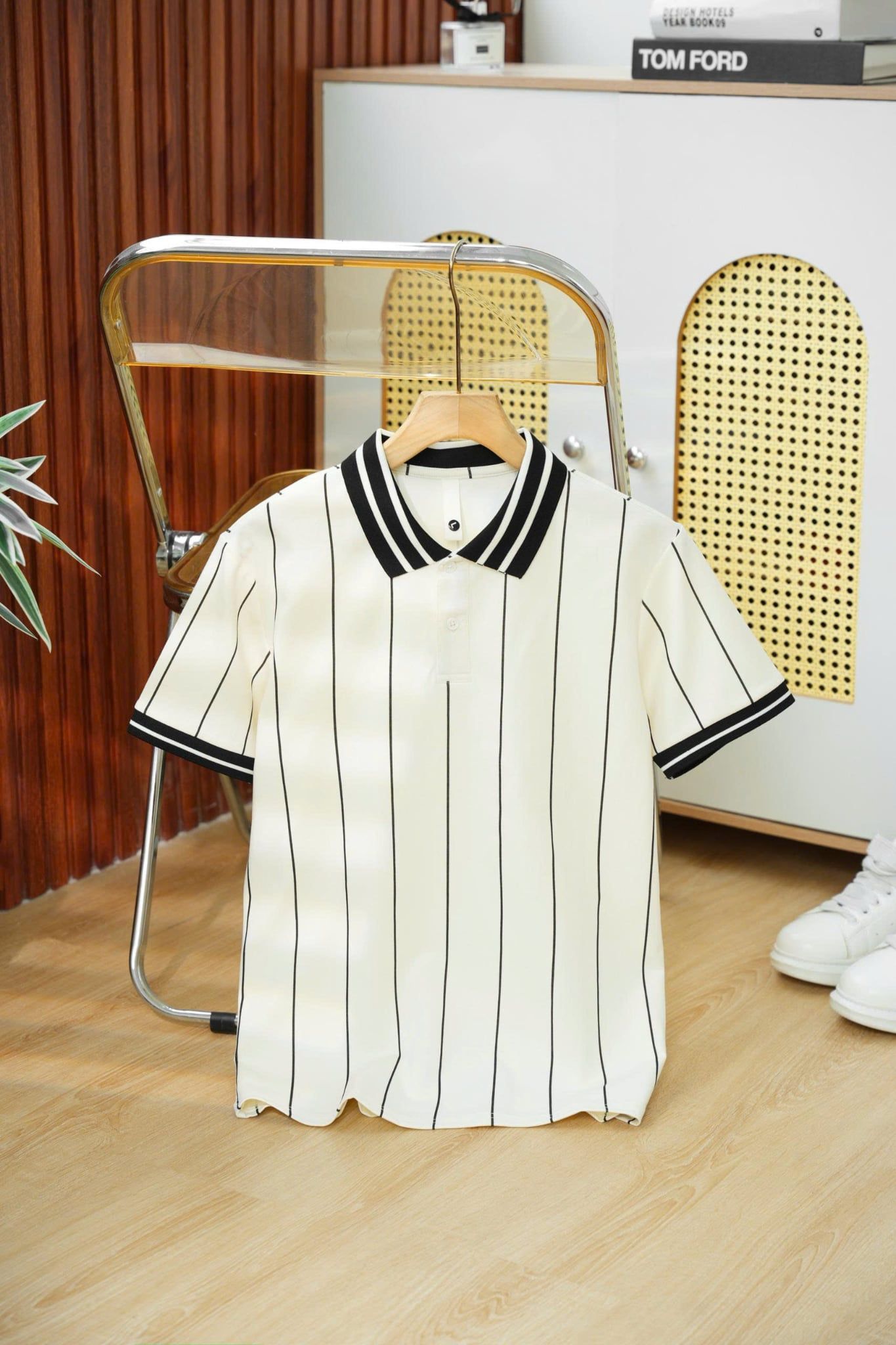 ÁO THUN POLO KẺ SỌC TRẮNG - P004313