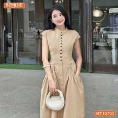 Đầm thiết kế BEMINE cổ tròn sát nách dáng dài phù hợp đi chơi-MT10702