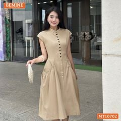 Đầm thiết kế BEMINE cổ tròn sát nách dáng dài phù hợp đi chơi-MT10702