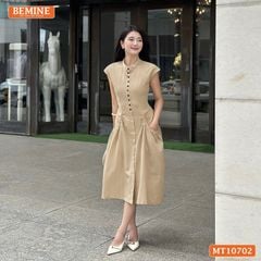 Đầm thiết kế BEMINE cổ tròn sát nách dáng dài phù hợp đi chơi-MT10702