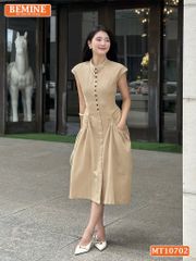 Đầm thiết kế BEMINE cổ tròn sát nách dáng dài phù hợp đi chơi-MT10702