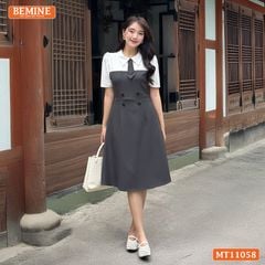 Đầm thiết kế BEMINE cổ đức cavat giả dáng chữ A phù hợp đi làm-MT11058