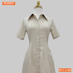 Đầm thiết kế BEMINE cổ sơ mi có cúc dáng chữ A MT11100