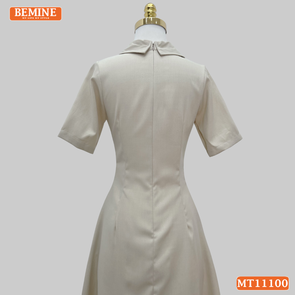 Đầm thiết kế BEMINE cổ sơ mi có cúc dáng chữ A MT11100