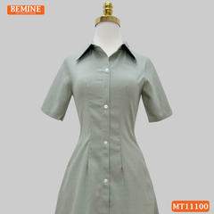 Đầm thiết kế BEMINE cổ sơ mi có cúc dáng chữ A MT11100