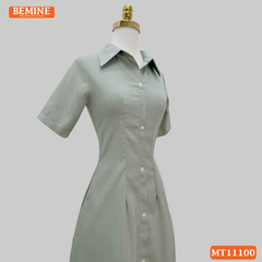 Đầm thiết kế BEMINE cổ sơ mi có cúc dáng chữ A MT11100
