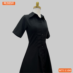 Đầm thiết kế BEMINE cổ sơ mi có cúc dáng chữ A MT11100
