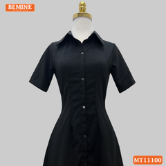 Đầm thiết kế BEMINE cổ sơ mi có cúc dáng chữ A MT11100
