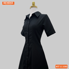 Đầm thiết kế BEMINE cổ sơ mi có cúc dáng chữ A MT11100