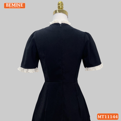 Đầm thiết kế BEMINE cổ trụ xếp ly dáng chữ A MT11144