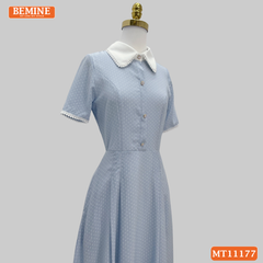 Đầm thiết kế BEMINE cổ đức viền ren dáng chữ A MT11177