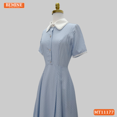 Đầm thiết kế BEMINE cổ đức viền ren dáng chữ A MT11177