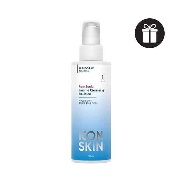 Sữa Rửa Mặt Loại Bỏ Dầu Thừa Và Tế Bào Chết Nhẹ Nhàng Cho Da Dầu Và Da Mụn Icon Skin Pure Sonic Enzyme Cleansing Emulsion