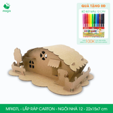  MFK07L - Nhà giấy lắp ráp bằng carton - Ngôi nhà 12 - 22x15x7 cm 