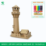  MFK07V - Nhà giấy lắp ráp bằng carton - Mẫu 22 - 19x10x29 cm 