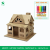  MFK07P - Nhà giấy lắp ráp bằng carton - Ngôi nhà 16 - 14x13x12 cm 