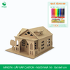  MFK07N - Nhà giấy lắp ráp bằng carton - Ngôi nhà 14 - 16x14x9 cm 