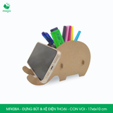  MFK08A - Đựng bút & kệ điện thoại lắp ráp carton - Con voi - 17x6x10 cm 