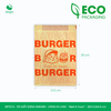  MFT21A - Túi giấy đựng burger - Vàng - In cam - "Best in town" - 20x13.5x5.5 cm 