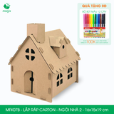  MFK07B - Nhà giấy lắp ráp bằng carton - Ngôi nhà 2 - 16x15x19 cm 