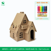  MFK07J - Nhà giấy lắp ráp bằng carton - Ngôi nhà 10 - 13x11x16 cm 